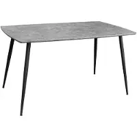 Invicta Eettafel APARTMENT 120 cm, grijze steenlook met zwart metalen frame - 47064