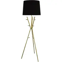 Invicta Vloerlamp WARDROBE 175cm gouden kledingkast met zwarte stoffen kap - 47915