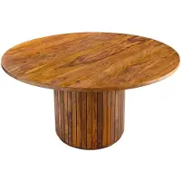 Riess Eettafel TRES CHIC Ø 140 cm rond sheeshamhout bruine steenafwerking - 48201