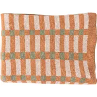 Woood Vola Kleed - Katoen - Groen/Oranje - 1x170x130