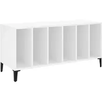 vidaXL Platenkast 100x38x48 cm bewerkt hout wit
