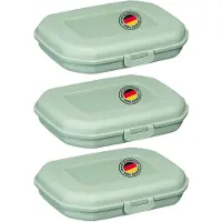 Westmark 3x lunchbox/snackbox, met kliksluiting, hoogte: ca. 3,7 cm, kunststof, Mini, mint groen, 235122EM