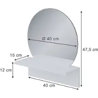 Vicco Elyra Badkamerspiegel – 40 x 47.5 cm met plank Wit