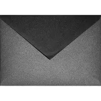 Netuno Metallic (parelmoer) zwarte enveloppen C6 - 114 x 162 mm - A6 - 25 stuks - NK natgelijmde - 120 gram - Aster Metallic -