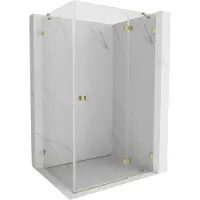 Mexen Lunar draaideur douchecabine rechts 80 x 90 , transparant, goud - 834-080-090-50-00-P