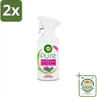 Air Wick Pure - Luchtverfrisser Spray - Essentiële Oliën - Lavendel - 250ml - Voordeelverpakking - 2 stuks - Essentiële oliën - Aromatherapie