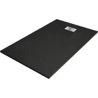 Mexen Hugo rechthoekige douchebak SMC 140 x 90 , zwart, inox afdekking - 42709014-X