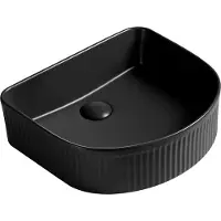 Mexen Grovo opbouw wastafel geribbeld 41 x 36 cm, mat zwart - 22304285