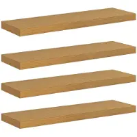 vidaXL Wandplank 4 st Beige 90 x 23,5 x 3,8 cm Bewerkt hout