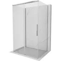 Mexen Rox-3S driedelige schuifdouchecabine 130 x 70 , transparant, chroom - 8C2-130-070-01-00-3S