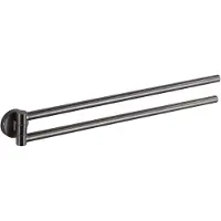Mexen Remo dubbele draaibare handdoekhouder, geborsteld geweergrijs - 70507255-66