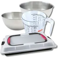 Zenker Bakkersset met bakplaat 42 x 29 cm met deksel, 2 mengkommen, maatbeker en spatel