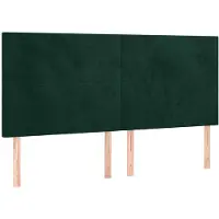 vidaXL Hoofdbord donkergroen 160x5x118/128 cm fluweel