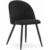 Leobert Chaise - - Bello - Fluweel, zwart / Poten: zwart