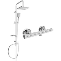 Mexen Sven opbouw douche set met regendouche en thermostatische douchekraan Slim, chroom - 77105262-00