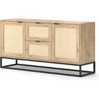 Vicco Natal Dressoir – 40 x 72.5 cm met 2 deuren en 2 laden Bruin