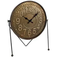 Coppens Klok Leo zwart/goud metaal 39x18x45cm |