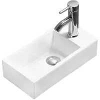 Mexen Inez opzetwastafel links 40 x 20 cm, wit - 21484000L