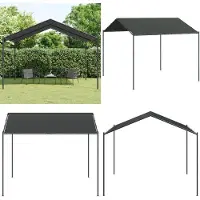 The Living Store De Living Store tuinpaviljoen, antraciet, 4x3 meter, staal en stof