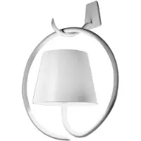 Zafferano LED-wandlamp buiten Poldina, dimbaar, wit / opaal, Aluminium, LED wandlamp buiten