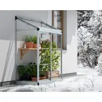 Canopia Kweekkas Lean To - Polycarbonaat - Zilver - 125x64x160cm