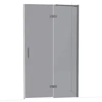Maxaro Diamond Douchedeur 120cm Zwart Metaal Rookglas Draaideur met Verstelbare Montage | Douchedeur | Draaideur Douche | Glazen Douchedeur