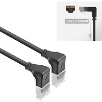 ACT UFTP CAT6a slimline netwerkkabel | haaks (beneden) / haaks (beneden) | LSZH | zwart | 1,5 meter