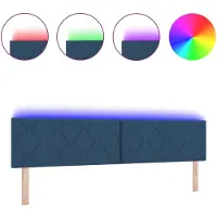 vidaXL LED Hoofdbord Blauw Stof