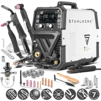 Stahlwerk CTM-250 Puls Pro 6-in-1 gas-afgeschermd combi-lasapparaat 200 A | pulsfunctie | synergische draadaanvoer | geïntegreerde 45 A plasmasnijder CUT| TIG | MIG MAG | PULS | MMA| FLUX