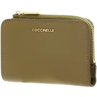 Coccinelle Leren portemonnee Metallic Soft Wallet Seagrass kaki