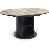 Vicco Eettafel Tavero, Eiken rustiek/Zwart, 120-160 x 120 cm uitschuifbaar