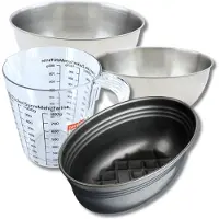 Zenker Bakkerset met ovale broodvorm 26 cm, 2 mengkommen, maatbeker en spatel