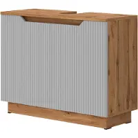 Vicco Lotta Wastafelonderkast – 79.6 x 62.1 cm met 2 deuren Eiken/grijs gestreept