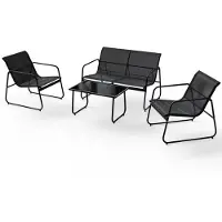 Juskys Tuinset / Tuinmeubelset / Loungeset Genoa - 4-delig - Antraciet
