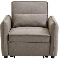 Vente-unique Slaapfauteuil in taupe stof FENORA