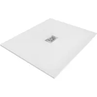 Mexen Hugo rechthoekige SMC douchebak 110 x 100 , wit, roestvrijstalen rooster - 42101011-X