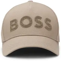 BOSS Pet van katoenen twill met gestructureerd logo