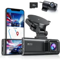 Aura Dashcam Voor en Achter - Dashcam - Parkeermonitor - Nachtzicht - Zwart - 10cm x 4cm x 2cm