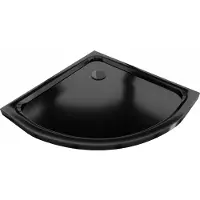 Mexen Flat kwartronde slanke douchebak 70 x 70 , zwart, sifon zwart - 41707070B