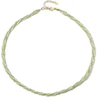 Cavill - Zilveren halsketting 925 Sterling zilver verguld - Peridoot 33,027 ct en Zirkonia 39,991 ct - Meerstrengig groen - Verstelbaar 45-50 cm