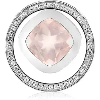 Cavill - Zilveren Hanger - 925 Sterling Zilver - 4,03 ct Braziliaanse Rozenkwarts - 49 Tanzanian Zirkonia - 4,34 ct Totaal - Elegant