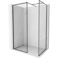 Mexen Kioto-F douchescherm Walk-in met frame 170 x 110 , transparant 8 mm, zwart - 800-170-202-04-70-110