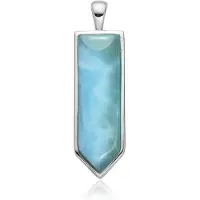 Cavill - Zilveren Hanger - 925 Sterling Zilver - 7,18 ct Larimar Fancy Cabochon - Lichtblauw - Elegante Natuurlijke Sieraden