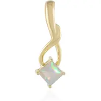 Cavill - Zilveren hanger 925 Sterling zilver verguld - Welo-opaal 0,558 ct vierkant - Elegante Ethiopische opaal - Tijdloze sieraden 28x10 mm
