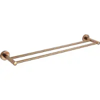 Mexen Remo dubbele handdoekhouder, geborsteld koper - 7050725-65