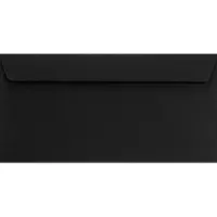 Netuno Gladde zwarte enveloppen DL - 110 x 220 mm - 25 stuks - HK zelfklevend met plakstrip - 120 gram - Burano -