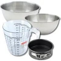 Zenker Bakkerset met mini taartvorm 12 cm, 2 mengkommen, maatbeker en spatel