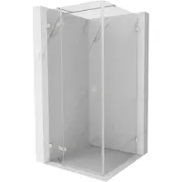 Mexen Lunar T douchecabine scharnierend links 110 x 110 , transparant, geborsteld nikkel - 834T-110-110-97-00-L