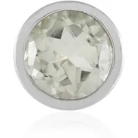 Cavill - 925 Sterling Zilver Hanger - Groene Amethist 2,978 ct - Rond 10 mm - Geplatineerd Bezel Zetting - MONOSONO COLLECTION Elegante Sieraden