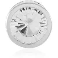 Cavill - Zilveren Hanger - 925 Sterling Zilver Geplatineerd - Witte Topaas 2,67 ct Rond Slijpsel - Elegant Bezel Hanger 10x10 mm
